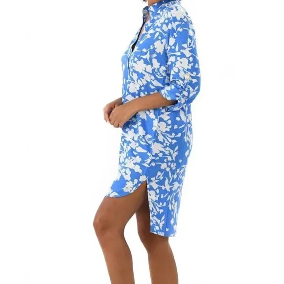 WALKER & WADE Day Tripper Tunic Dress in Cornflower Blue Sz Small - Picture 2 of 11